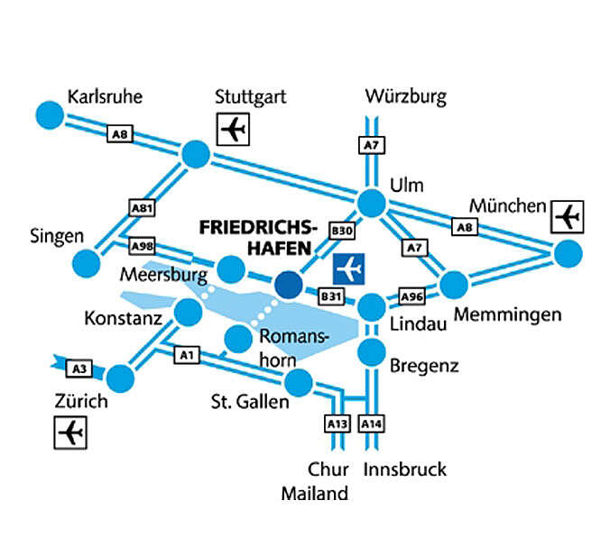 Anfahrtsplan Friedrichshafen