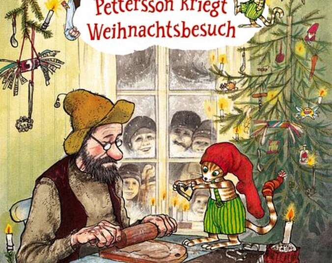 Pettersson und Findus backen Kekse.